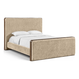 Meridian Furniture Dalton Beige Fabric Upholstered Full Bed