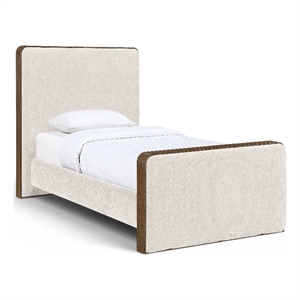Meridian Furniture Dalton Cream Fabric Upholstered Twin Bed