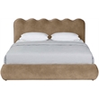 Meridian Furniture Tempo Beige Velvet Upholstered King Bed