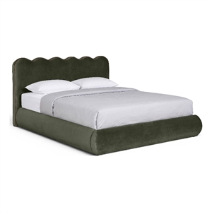 Meridian Furniture Tempo Green Velvet Upholstered King Bed