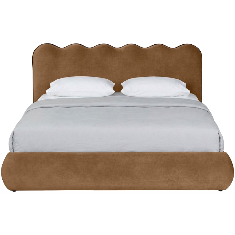 Meridian Furniture Tempo Saddle Velvet Upholstered King Bed