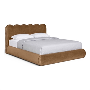 Meridian Furniture Tempo Saddle Velvet Upholstered King Bed