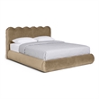 Meridian Furniture Tempo Beige Velvet Upholstered Full Bed