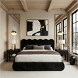 Meridian Furniture Tempo Black Velvet Upholstered Full Bed