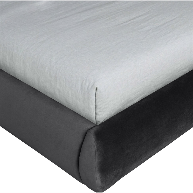 Meridian Furniture Tempo Black Velvet Upholstered Full Bed