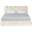 Meridian Furniture Tempo Cream Velvet Upholstered Queen Bed
