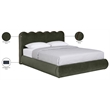 Meridian Furniture Tempo Green Velvet Upholstered Queen Bed