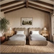 Meridian Furniture Tempo Beige Velvet Upholstered Twin Bed