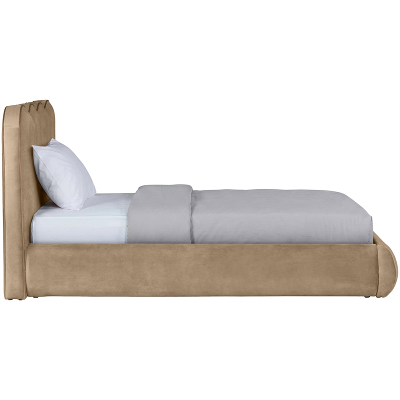 Meridian Furniture Tempo Beige Velvet Upholstered Twin Bed