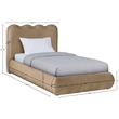 Meridian Furniture Tempo Beige Velvet Upholstered Twin Bed