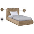 Meridian Furniture Tempo Beige Velvet Upholstered Twin Bed