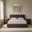 Meridian Furniture Tempo Brown Velvet Upholstered Full Bed