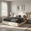 Meridian Furniture Tempo Cream Velvet Upholstered Full Bed