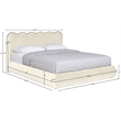 Meridian Furniture Tempo Cream Velvet Upholstered Full Bed