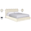 Meridian Furniture Tempo Cream Velvet Upholstered Full Bed