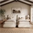 Meridian Furniture Tempo Cream Velvet Upholstered Twin Bed