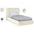 Meridian Furniture Tempo Cream Velvet Upholstered Twin Bed