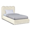 Meridian Furniture Tempo Cream Velvet Upholstered Twin Bed