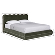 Meridian Furniture Tempo Green Velvet Upholstered Full Bed