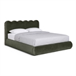 Meridian Furniture Tempo Green Velvet Upholstered Full Bed