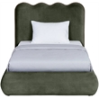 Meridian Furniture Tempo Green Velvet Upholstered Twin Bed