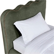 Meridian Furniture Tempo Green Velvet Upholstered Twin Bed