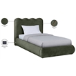 Meridian Furniture Tempo Green Velvet Upholstered Twin Bed