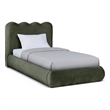 Meridian Furniture Tempo Green Velvet Upholstered Twin Bed