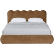 Meridian Furniture Tempo Saddle Velvet Upholstered Full Bed