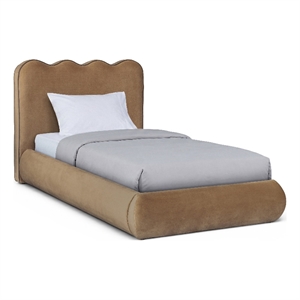 Meridian Furniture Tempo Saddle Velvet Upholstered Twin Bed