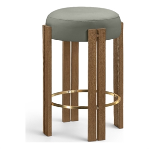 Meridian Furniture Harrison Olive Vegan Leather Upholstered Counter Stool