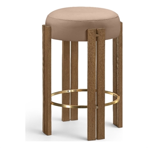 Meridian Furniture Harrison Tan Vegan Leather Upholstered Counter Stool