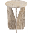 Meridian Furniture Alba Beige Genuine Marble End / Side Table