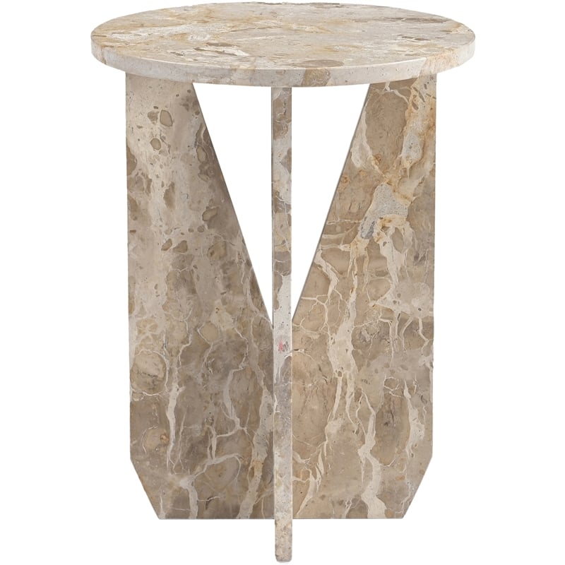 Meridian Furniture Alba Beige Genuine Marble End / Side Table