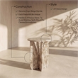 Meridian Furniture Alba Beige Genuine Marble End / Side Table