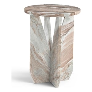 Meridian Furniture Alba Brown Genuine Marble End / Side Table