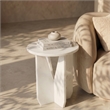 Meridian Furniture Alba White Genuine Marble End / Side Table