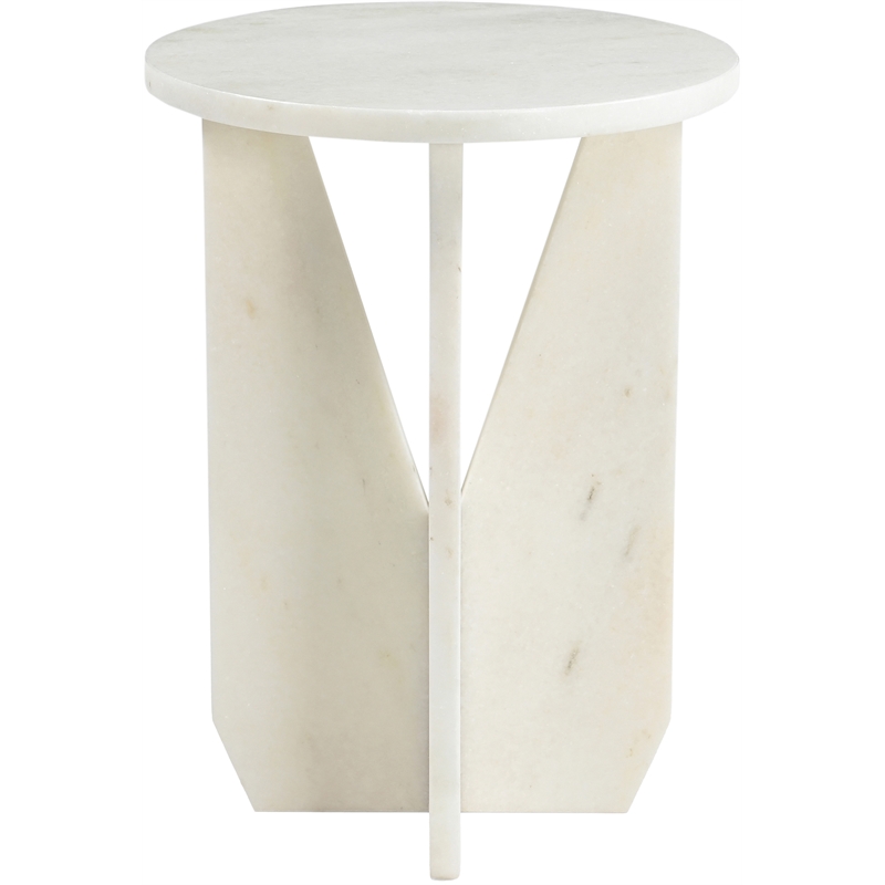 Meridian Furniture Alba White Genuine Marble End / Side Table