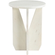 Meridian Furniture Alba White Genuine Marble End / Side Table