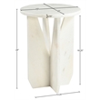 Meridian Furniture Alba White Genuine Marble End / Side Table