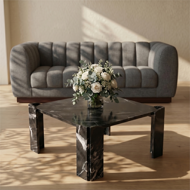 Meridian Furniture Ravello Black Genuine Marble Coffee Table