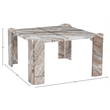Meridian Furniture Ravello Brown Genuine Marble Coffee Table