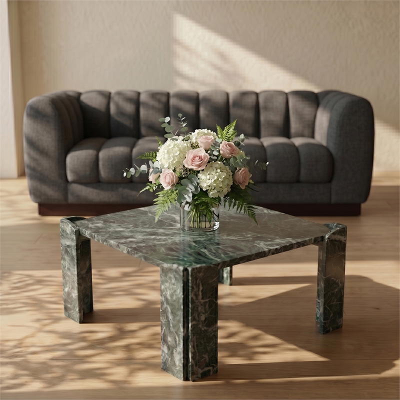 Meridian Furniture Ravello Green Genuine Marble Coffee Table