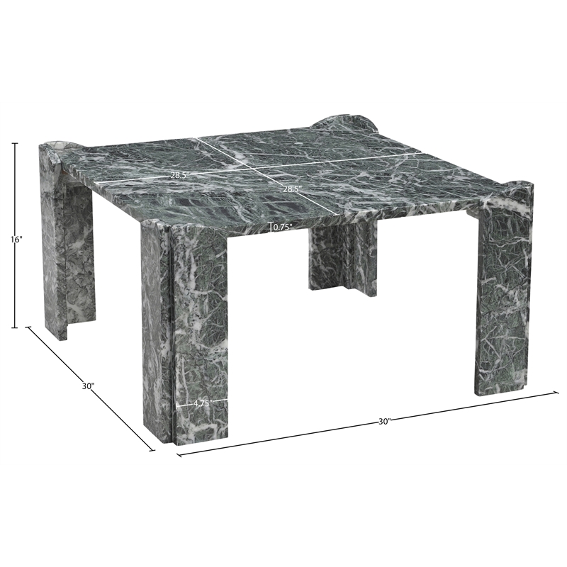 Meridian Furniture Ravello Green Genuine Marble Coffee Table