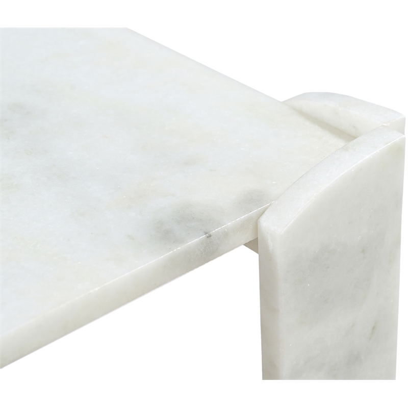 Meridian Furniture Ravello White Genuine Marble Coffee Table
