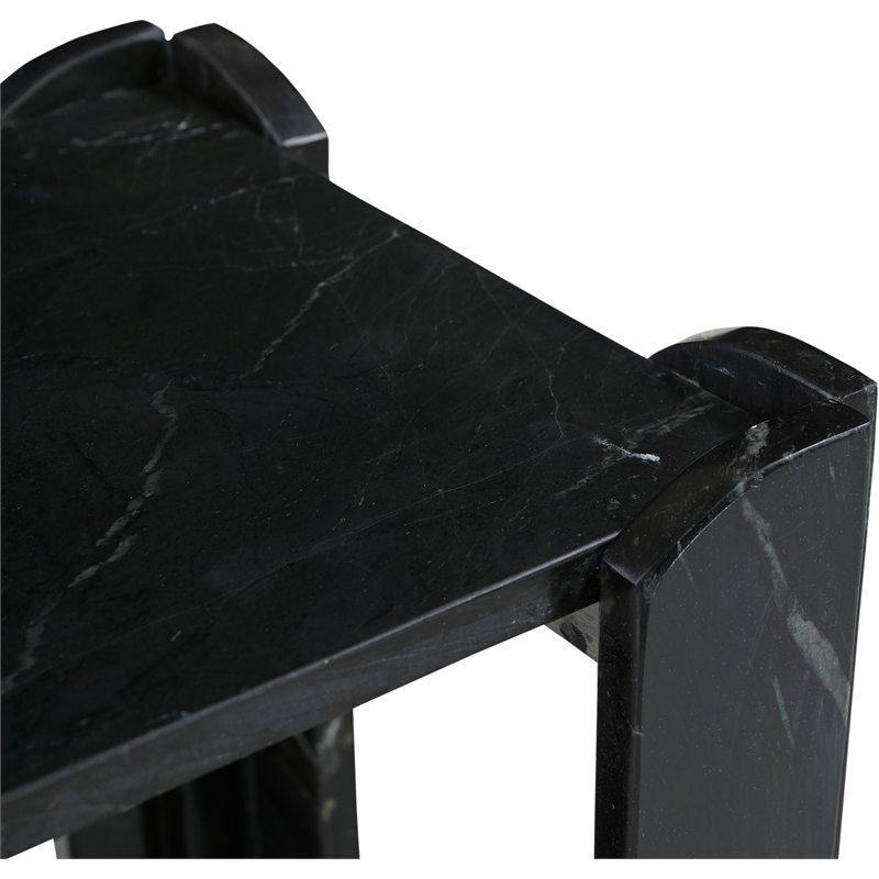 Meridian Furniture Ravello Black Genuine Marble End / Side Table
