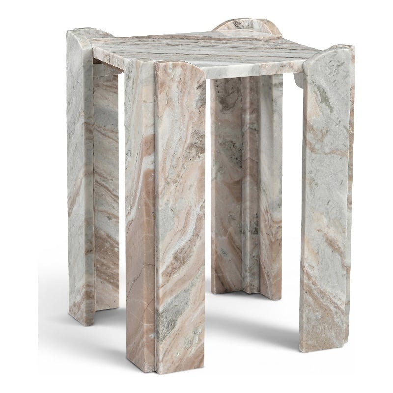 Meridian Furniture Ravello Brown Genuine Marble End / Side Table