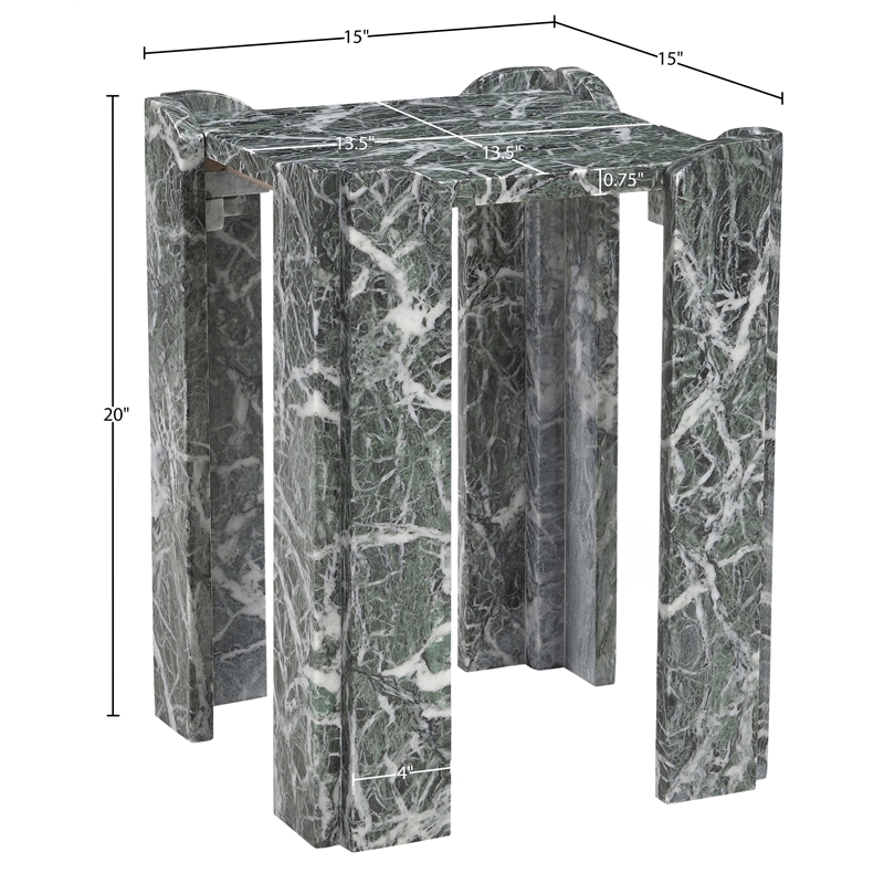 Meridian Furniture Ravello Green Genuine Marble End / Side Table