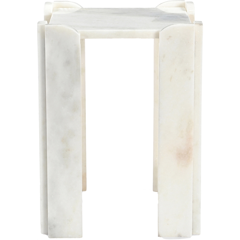 Meridian Furniture Ravello White Genuine Marble End / Side Table