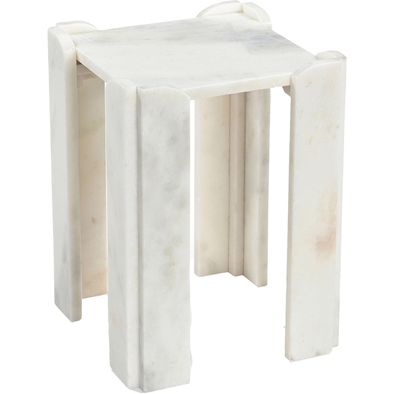 Meridian Furniture Ravello White Genuine Marble End / Side Table